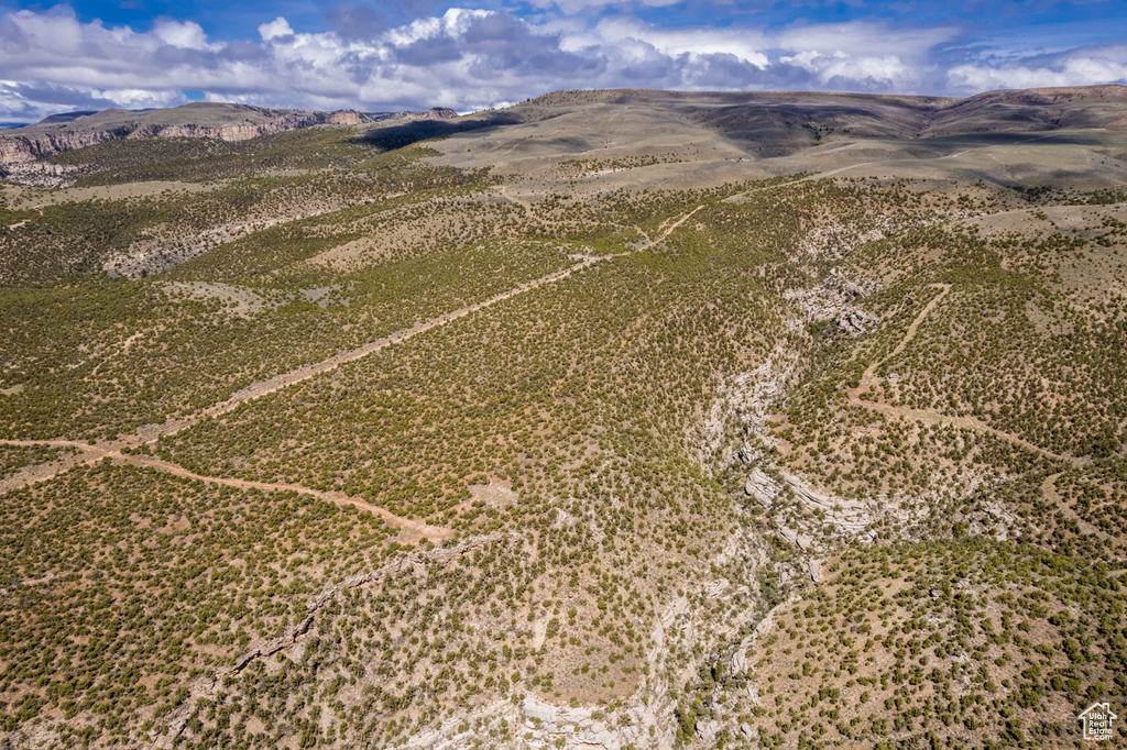 Aerial view of sparsely populated area featuring mountains