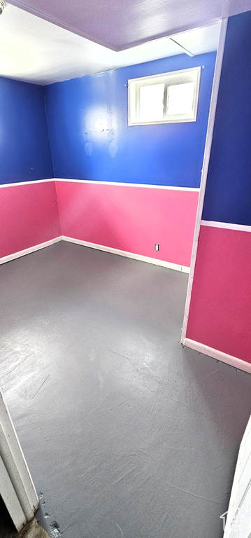 View of finished basement