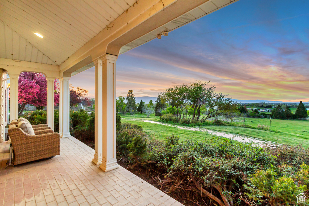 View of patio / terrace with a porch