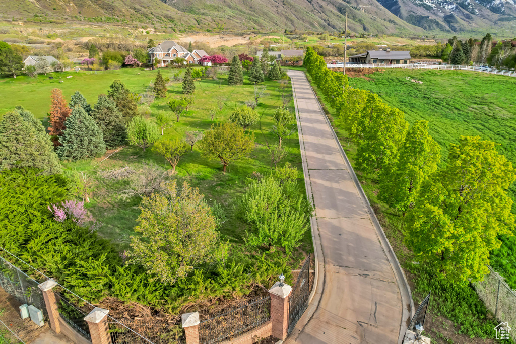 Mountain view with rural landscape