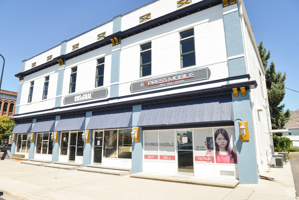 View of building exterior with central AC