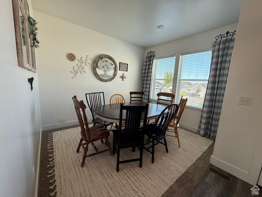 Dining space with baseboards