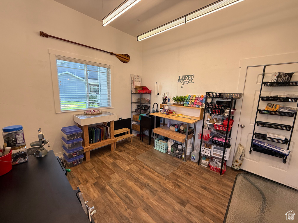 Misc room with wood finished floors