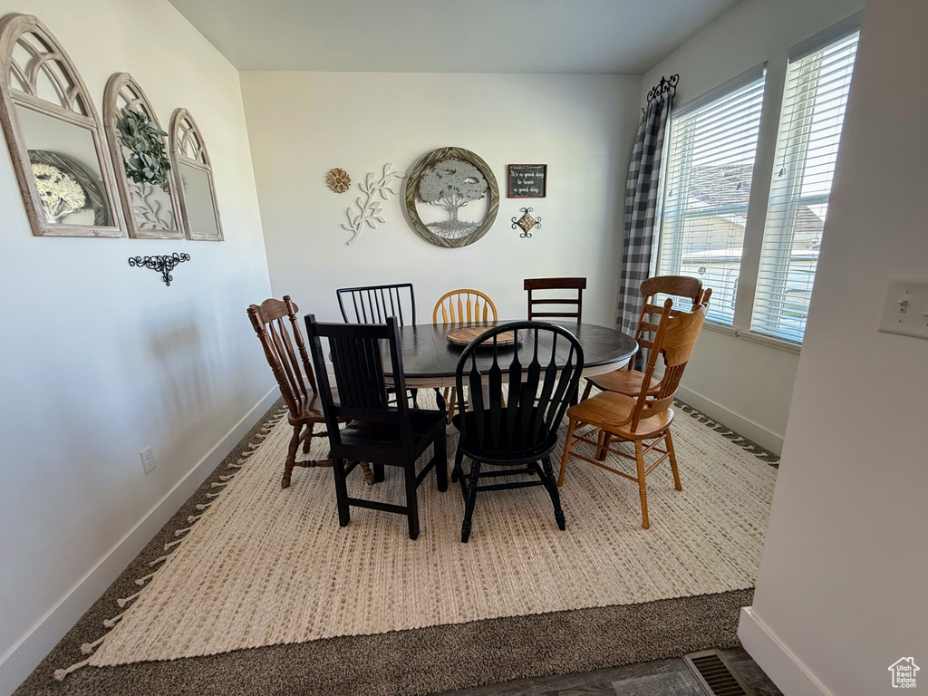 Dining area with baseboards