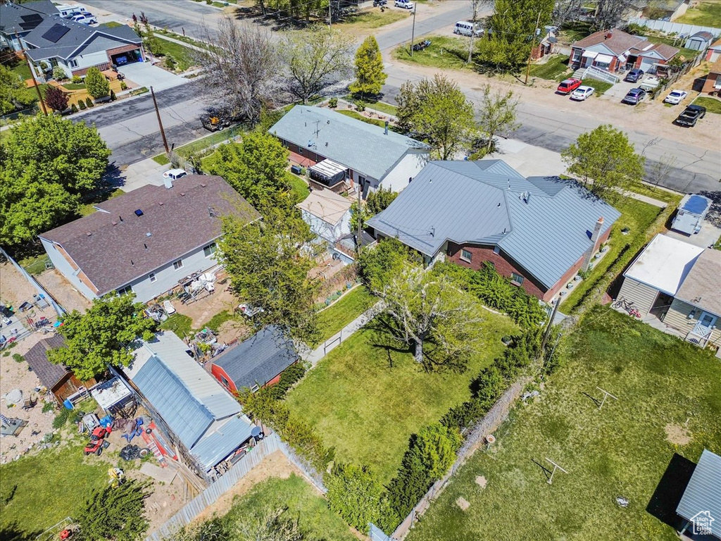 Aerial perspective of suburban area