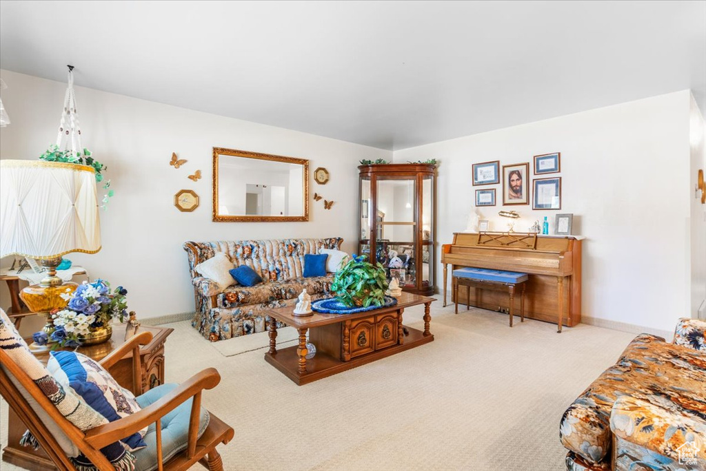 View of carpeted living area
