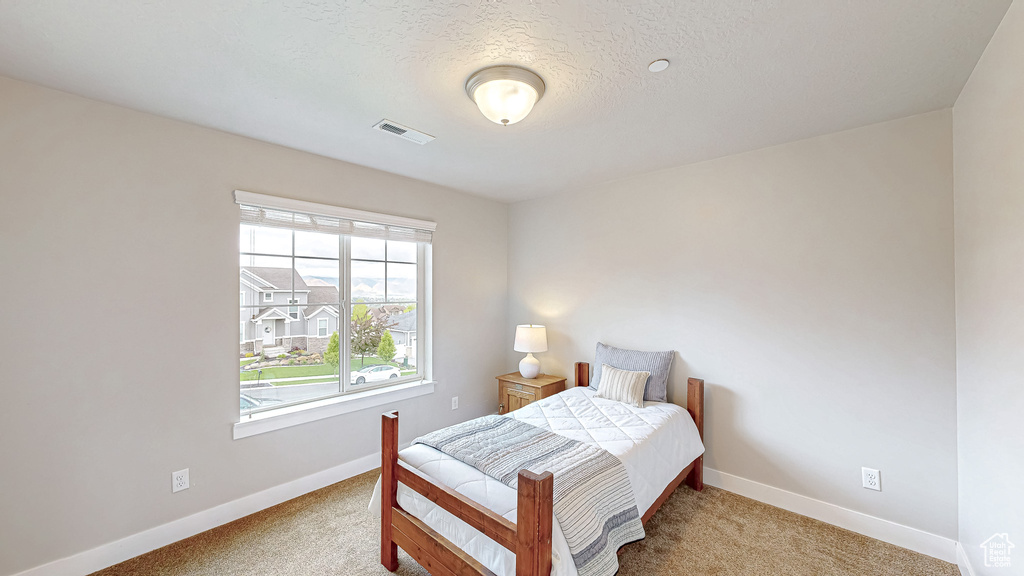 Bedroom with carpet and baseboards