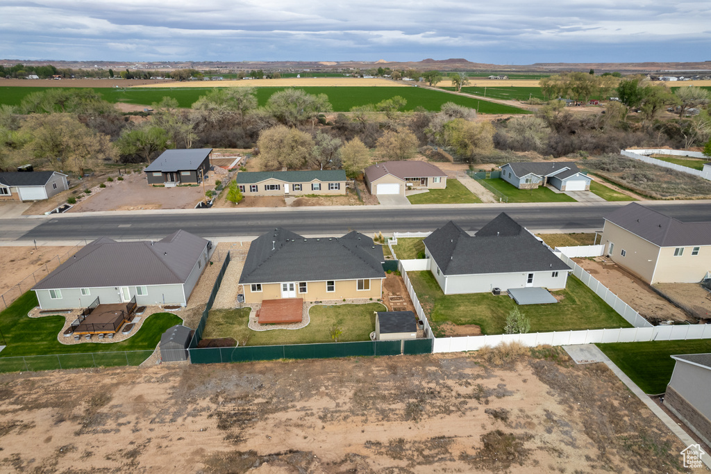Aerial view of residential area