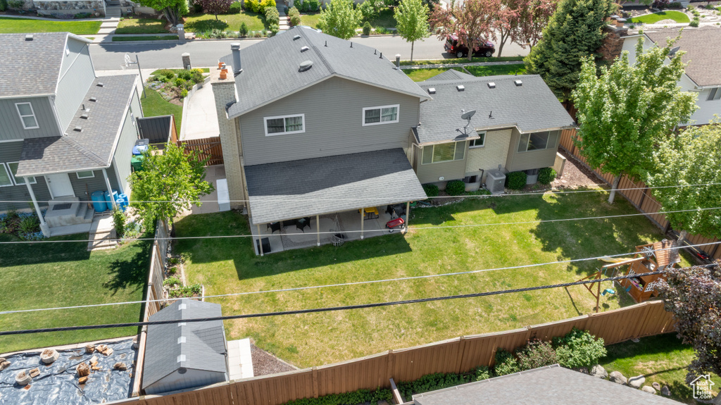 Aerial view of residential area