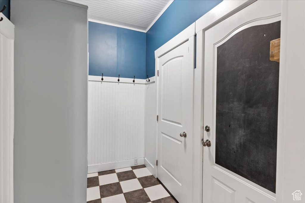 Entryway featuring dark floors
