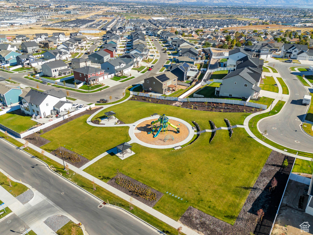 Aerial view of residential area