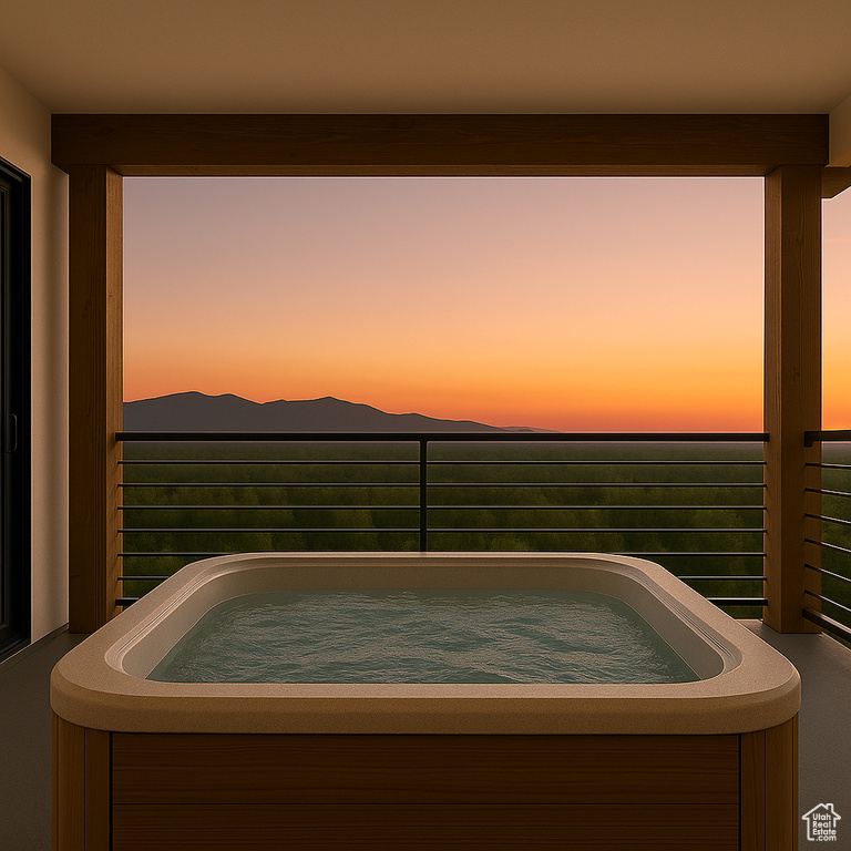 Exterior view of a hot tub