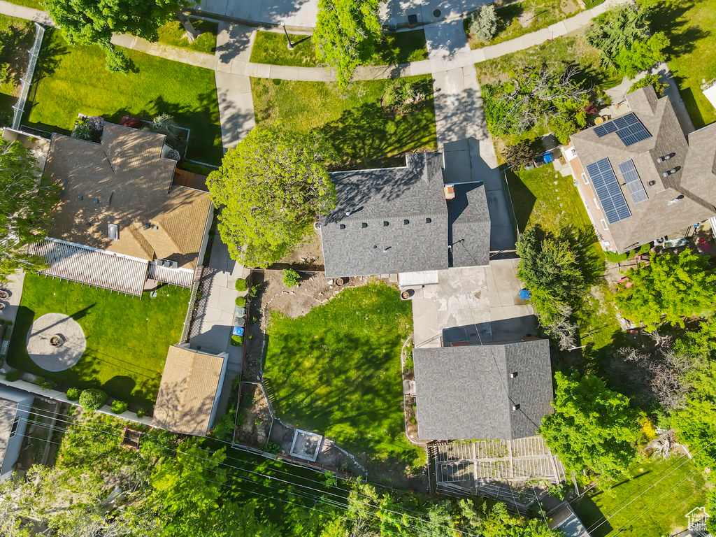Aerial perspective of suburban area