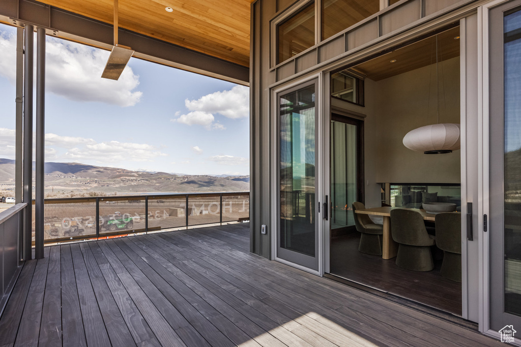 Deck with a mountain view