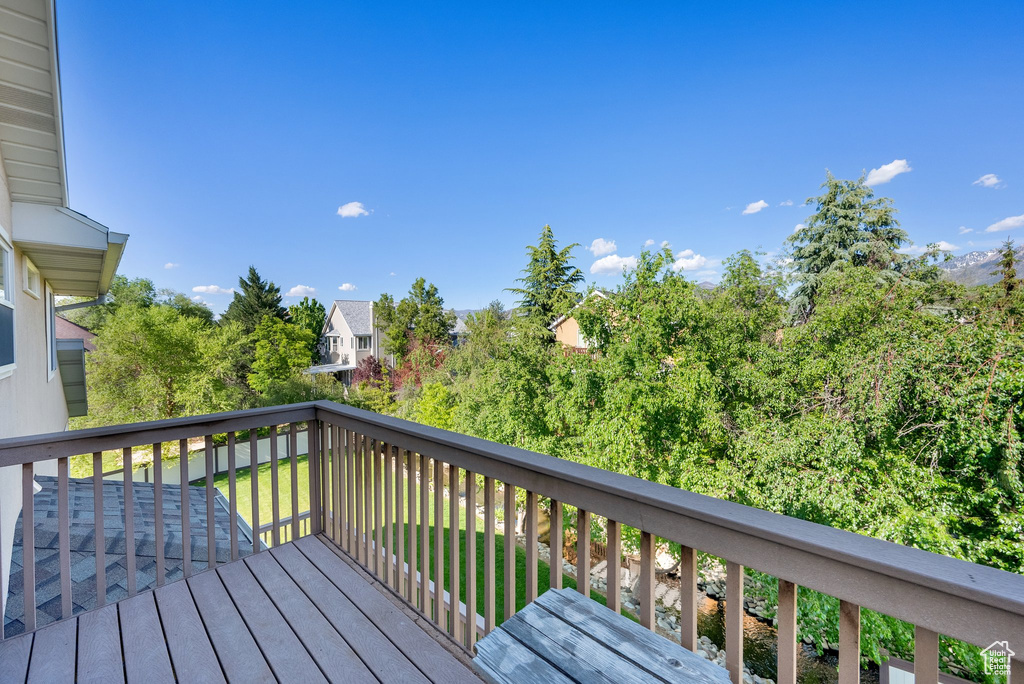View of wooden deck