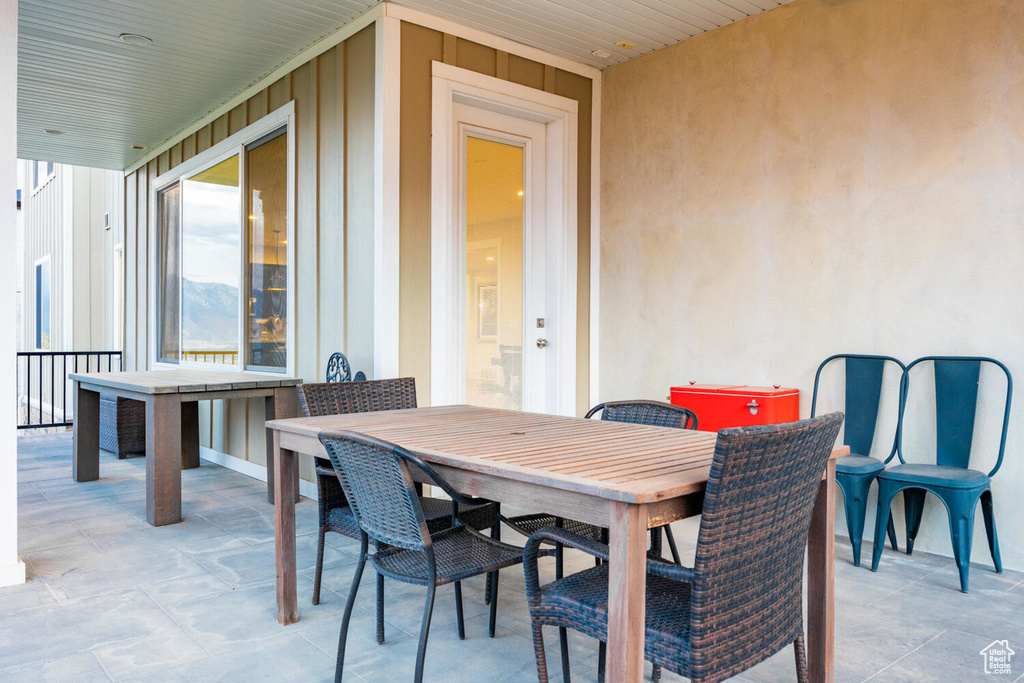 View of patio featuring outdoor dining space