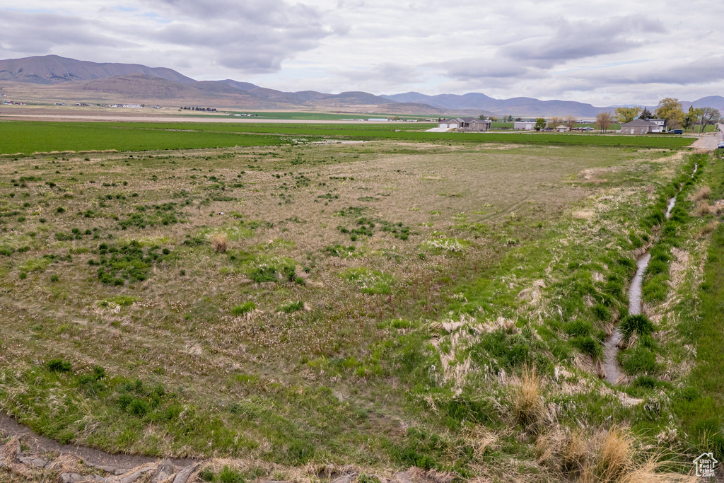 View of mountain background with rural landscape