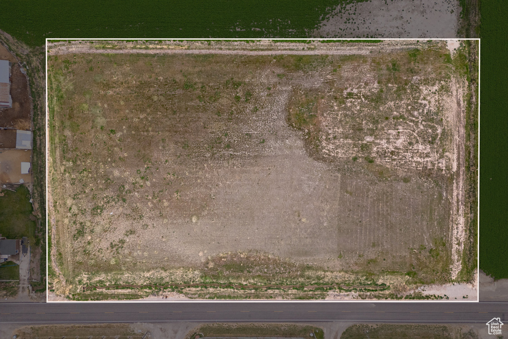 Aerial view of property's location with property parcel outlined