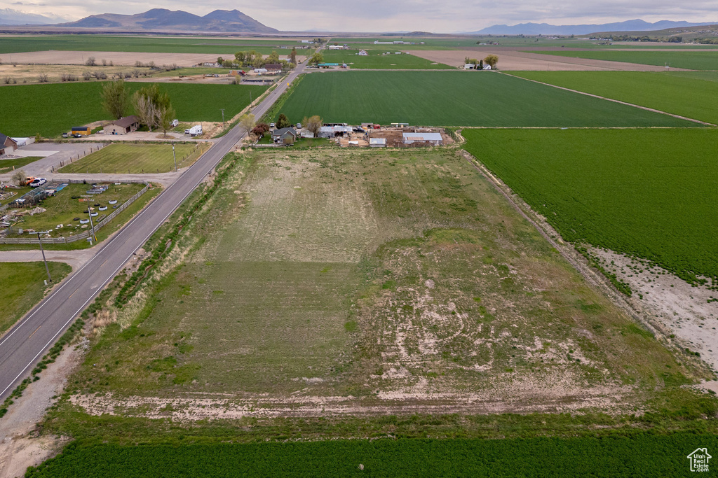 View of property location featuring rural landscape, large plots for crops, and mountains