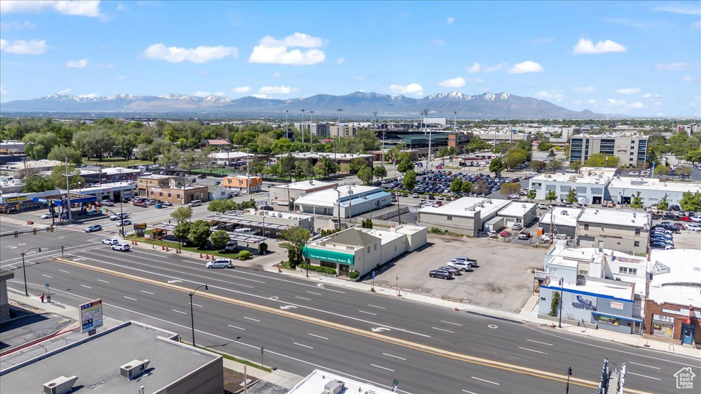 View of urban area with a mountainous background