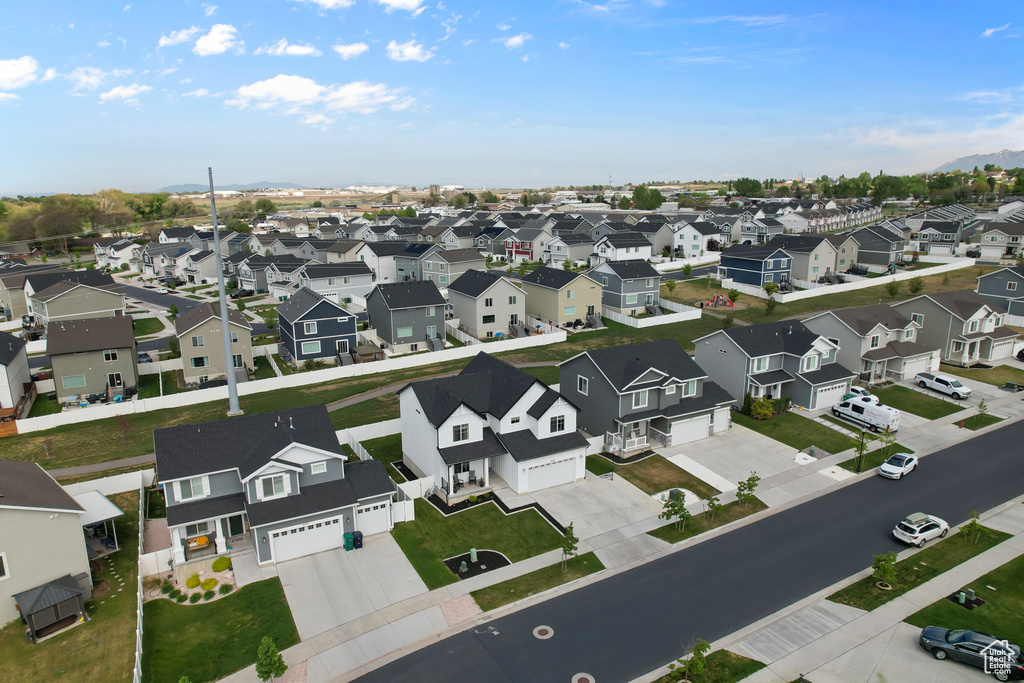 Aerial view of residential area
