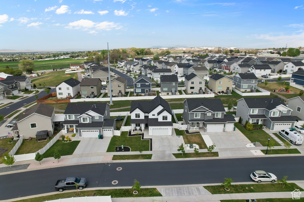 Aerial view of residential area