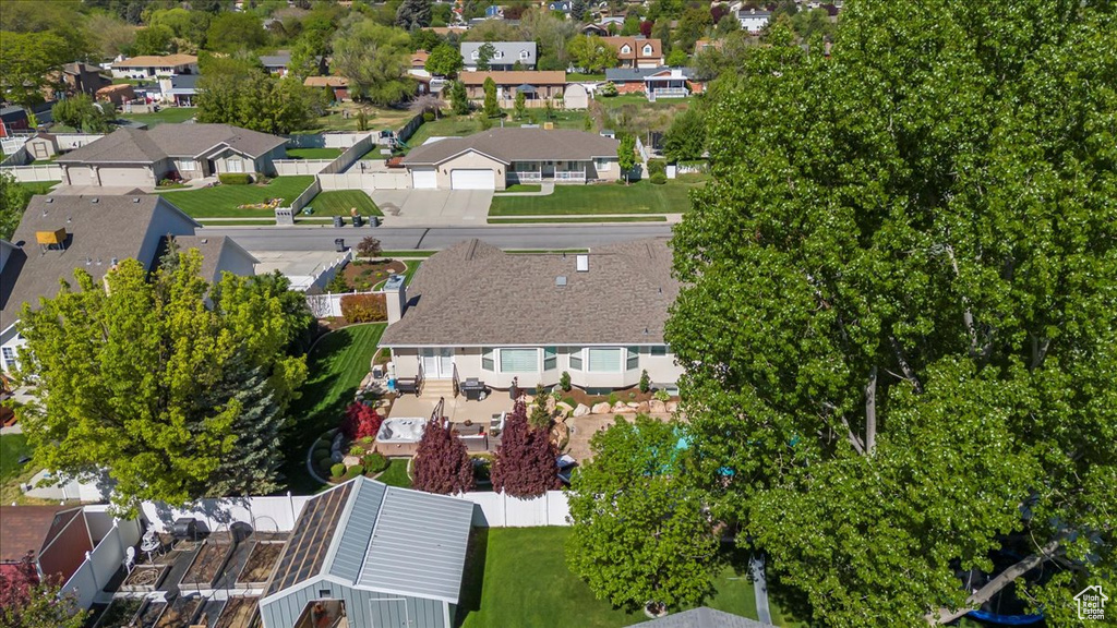 Aerial view of residential area