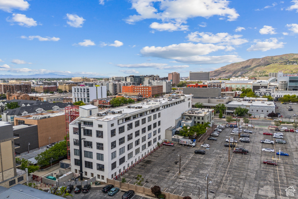 View of urban area with a mountainous background