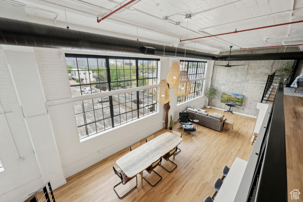 Below grade area with wood finished floors