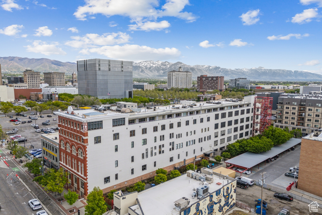 View of urban area with mountains