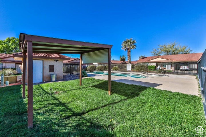 View of yard featuring a patio area