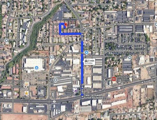Aerial map of property and surrounding area