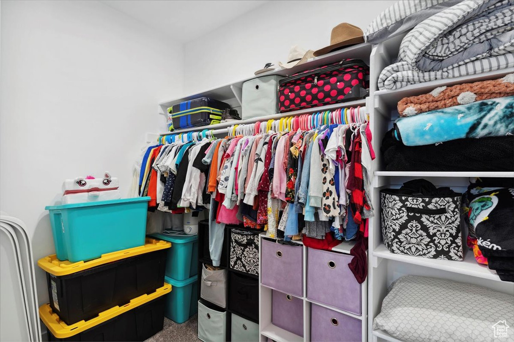 View of walk in closet