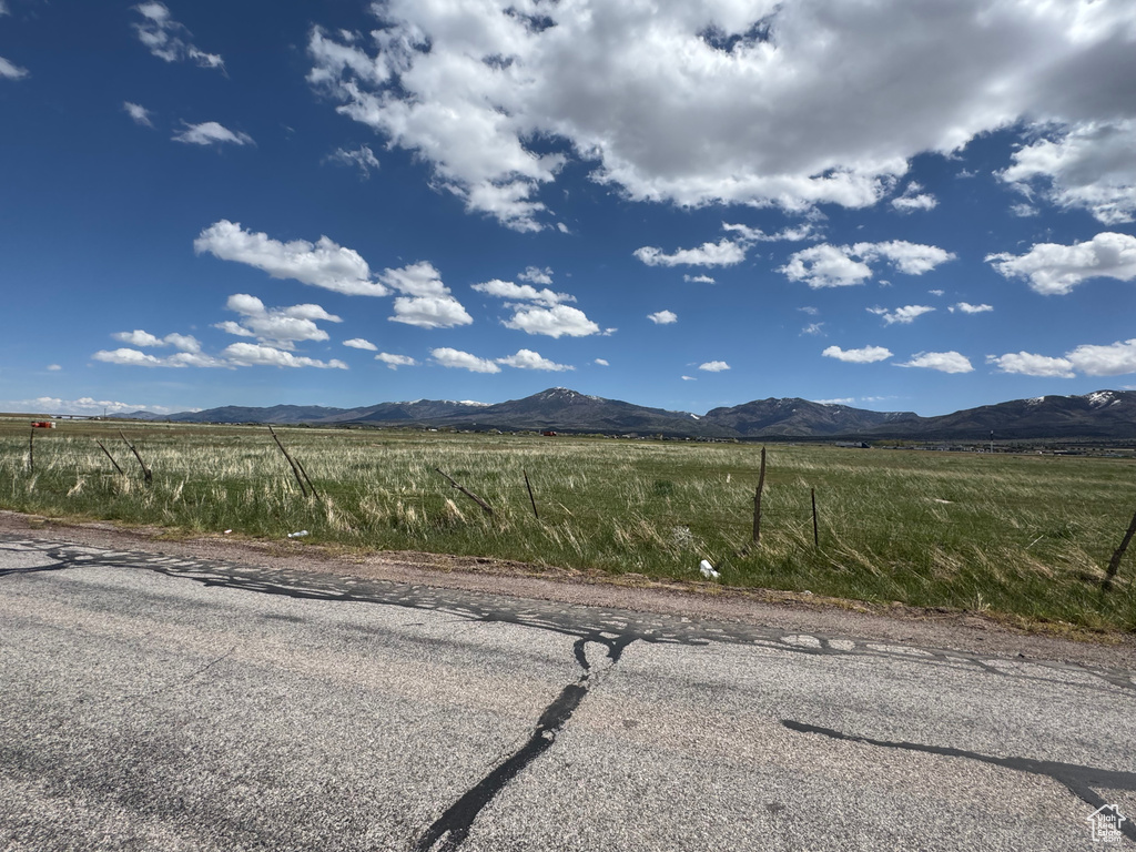 View of mountain background with rural landscape
