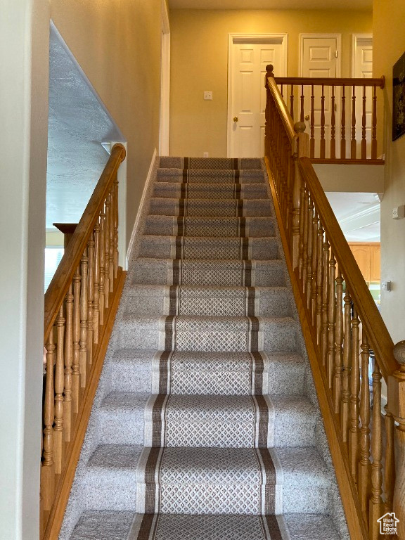 Stairway with baseboards
