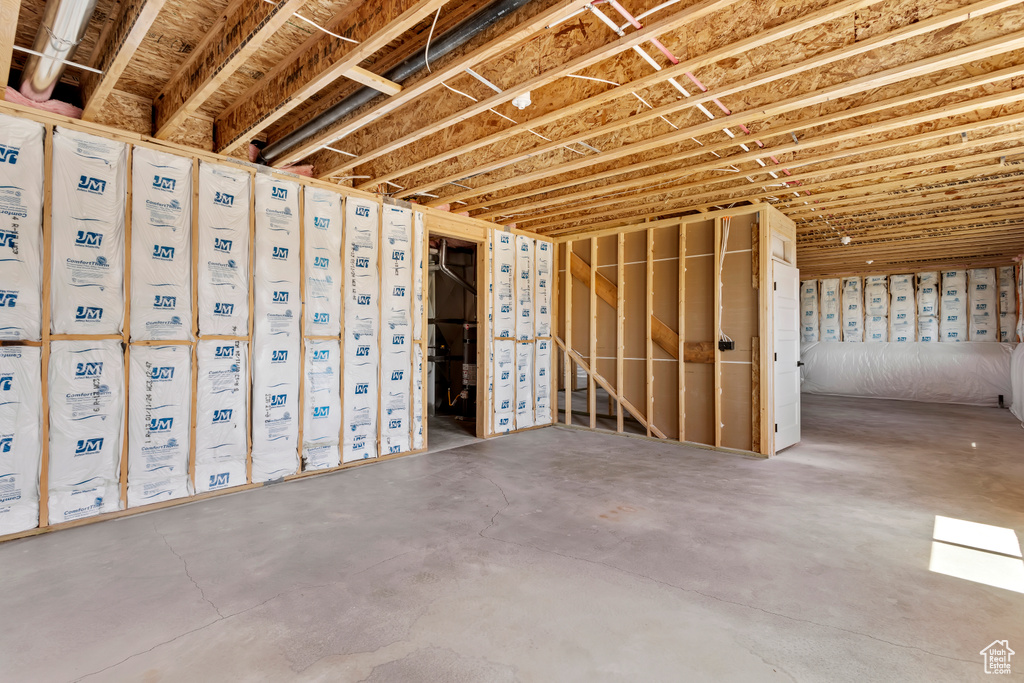 View of unfinished basement