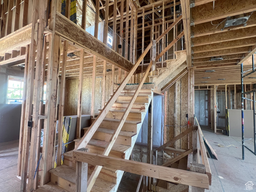 Misc room with stairway