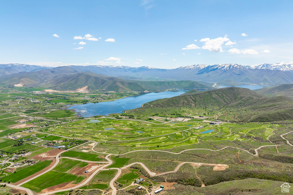 Mountain view featuring a large body of water