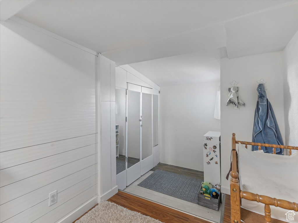 Bathroom with wood finished floors