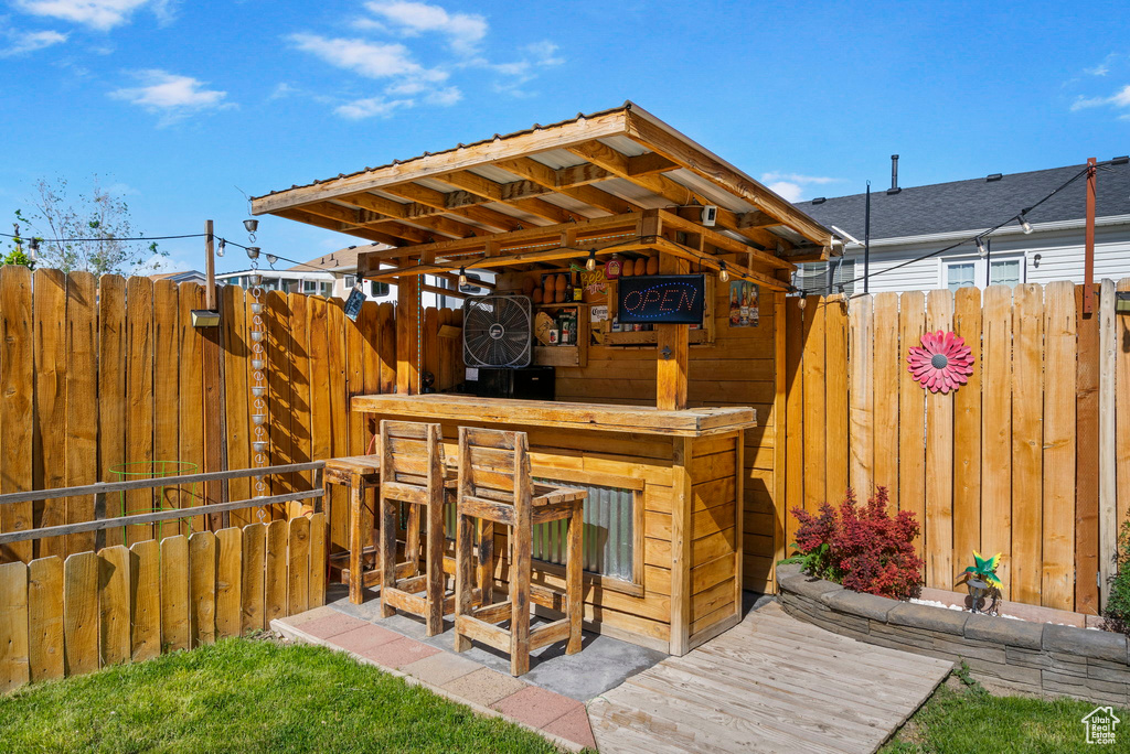 Exterior space featuring fence