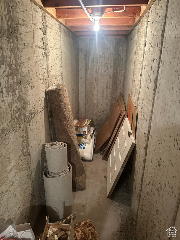 View of unfinished basement