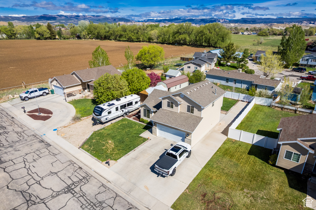 Aerial view of residential area