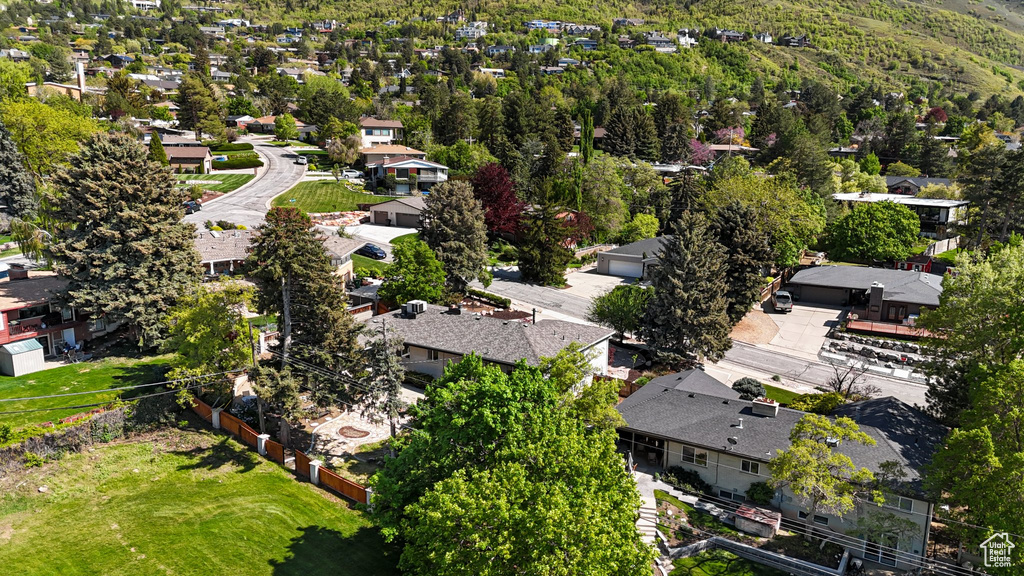 Aerial perspective of suburban area