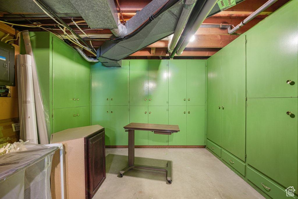 View of unfinished basement