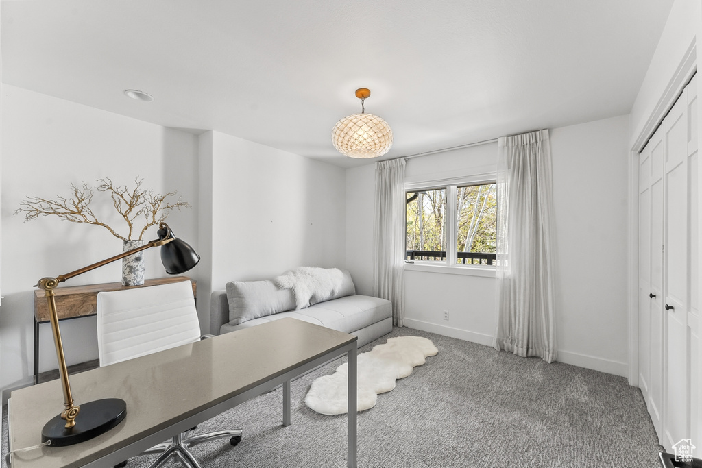 Office space featuring baseboards and carpet floors