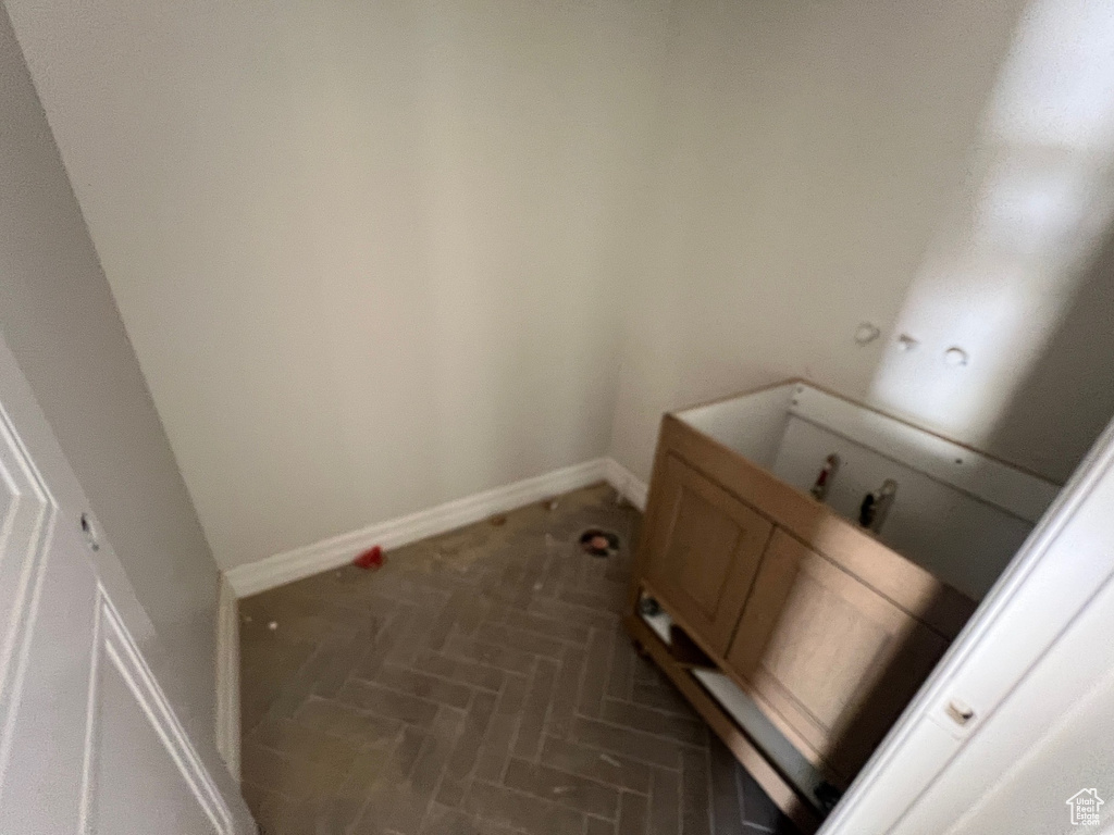 Bathroom with baseboards and vanity