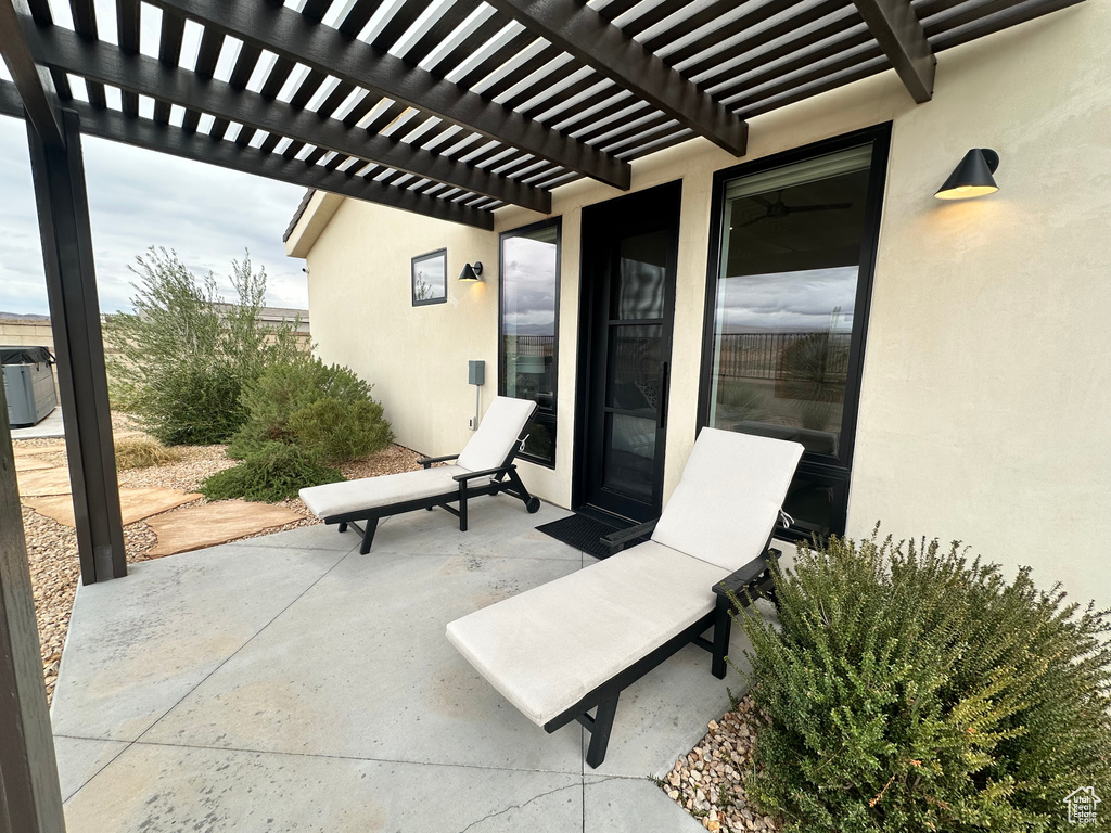 View of patio / terrace with a pergola
