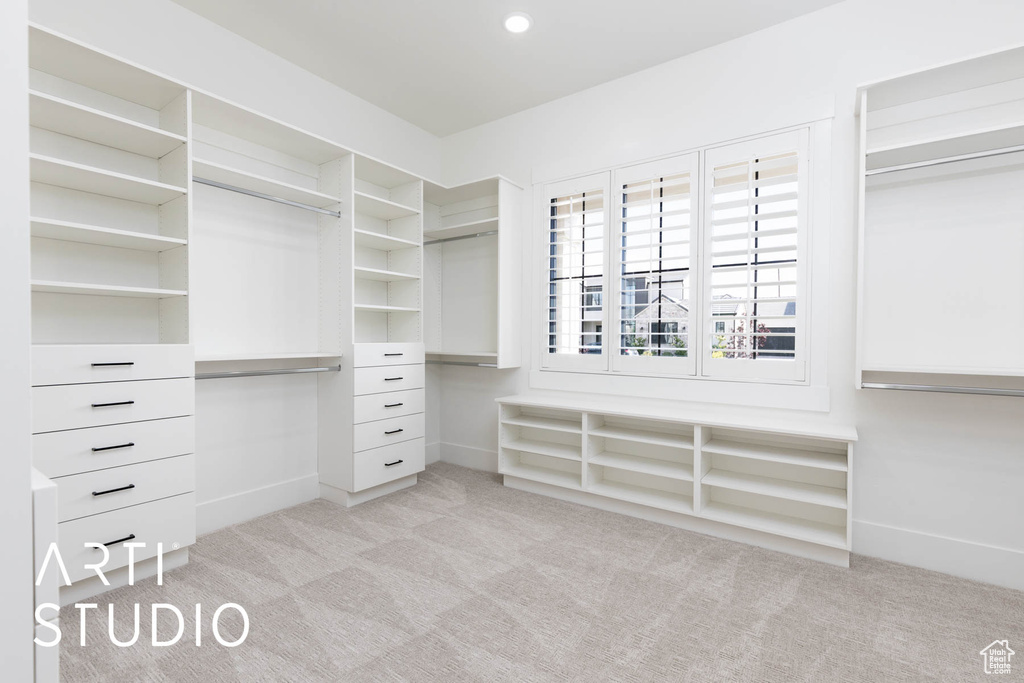 Spacious closet featuring carpet floors