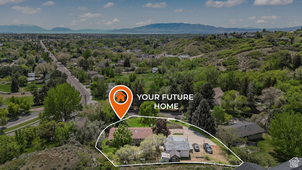 View of property location with property parcel outlined and a mountainous background