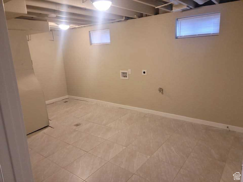 Basement with baseboards